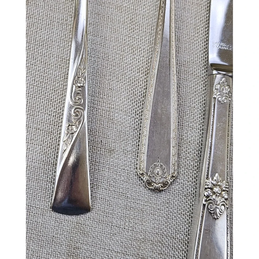 Wallace Rogers Sheffield Flatware Lot 5pc Silver Plate Vintage Mismatched Set